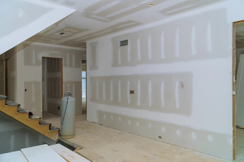 Large unfinished commercial space with a staircase