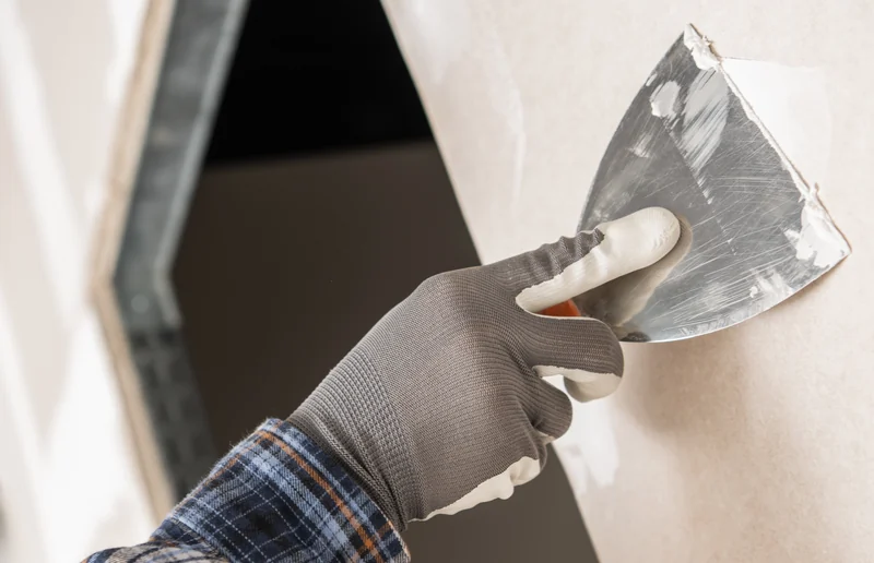 Compound knife working the cut edge of a wall opening